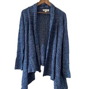 PINK ROSE Knit Cardigan Blue Size Small Asymmetrical Open Front